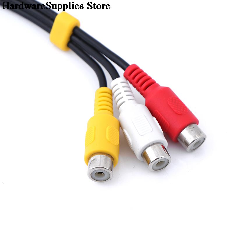 3.5mm Aux Male Stereo to 3 RCA Female Audio Video AV Adapter Cable for High-Performance Video And Audio Playback