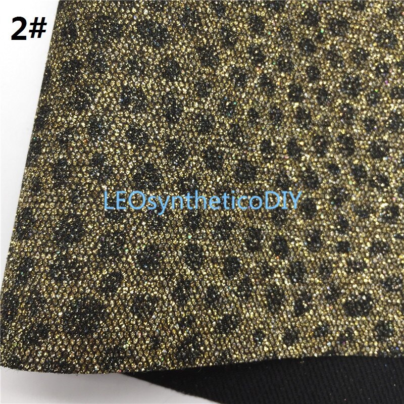 1PC 21X29CM Glitter Fabirc, Dots Printed Glitter Leather Sheets For Making Bows LEOsyntheticoDIY T433A: 2