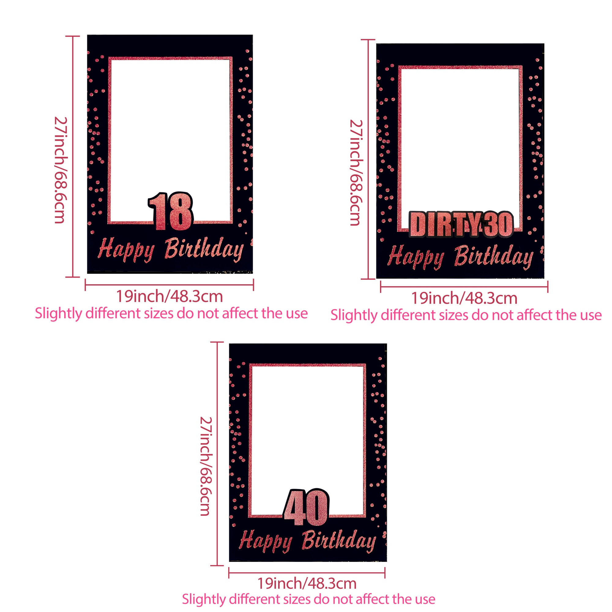LaVenty Rose Gold 18th 30th 40th Birthday Party Photo Booth Props Birthday 18th Birthday 30th Birthday 40th Birthday Photo Frame
