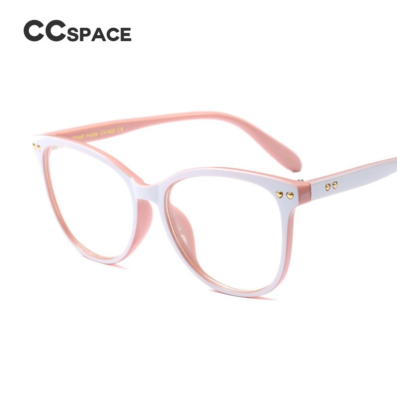 45563 Rivet Round Cat Eye Glasses Frames Square Men Women CCSPACE Brand Optical Eyewear Computer Glasses