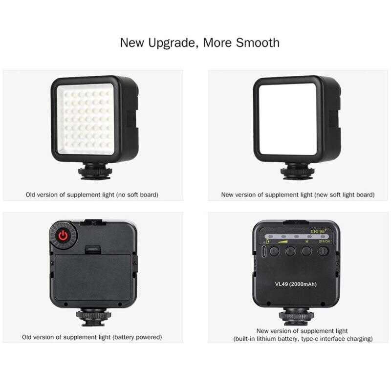 Kamera Fotografie Handy Kaninchen Käfig Kalten Stiefel Lampe ULANZI VL49 LED Fotografische Beleuchtung Mit Eingebaute Lithium-Batterie