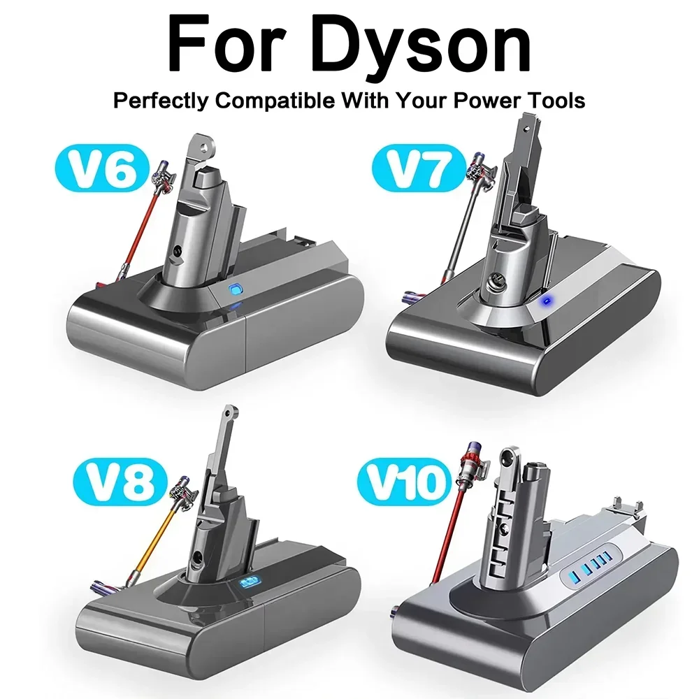Akumulator 21,6 V do Dyson V6 V7 V8 V10 Series SV12 DC62 SV1 6000 mAh Akumulator do odkurzacza Dyson Zapasowe akumulatory
