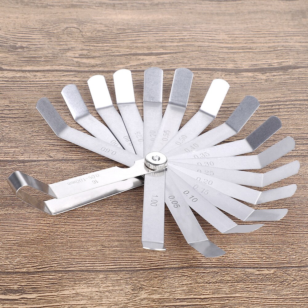 Original 0.05 to 1mm Thickness Curved Stainless Steel Gap Metric Filler Feeler Gauge