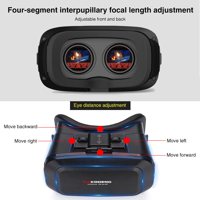 Original 3D Virtual Reality VR Glasses Support 0-600 Myopia Binocular 3D Glass Headset VR for 4-6.6 Inch IOS Android Smartphone