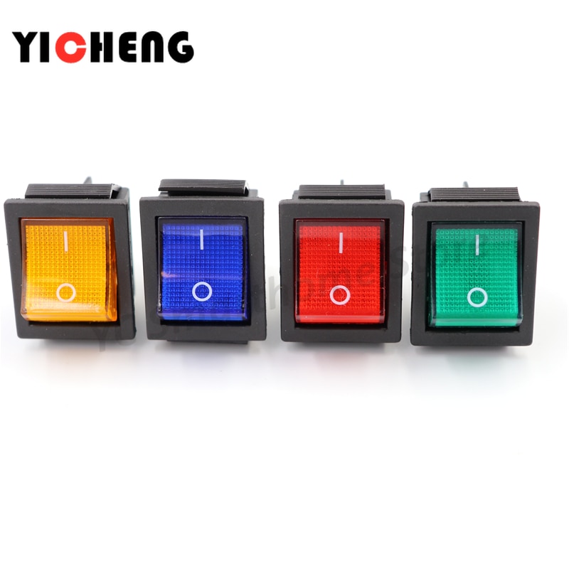 4Pcs 12V 220V switch KCD4 boat-shaped rocker power button 250V on-0ff With light Tumbler boat: 4PCS Color mixing / 12V