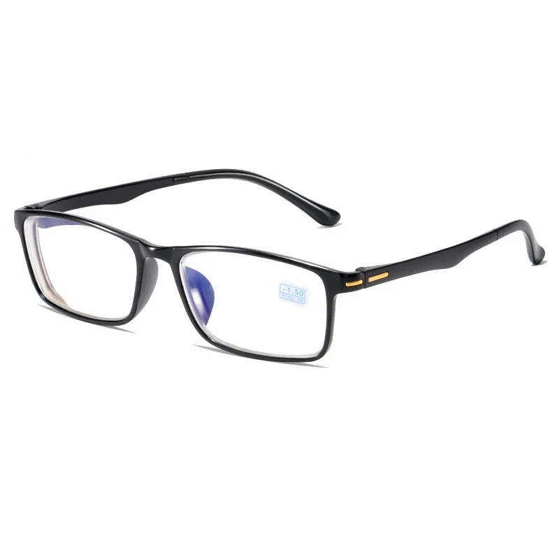 Gafas de lectura cuadradas TR90 ligeras para hombre y mujer, anteojos fotocromáticos a la para miopía,-0,5-1,0 a-4,0: Negro / + 50