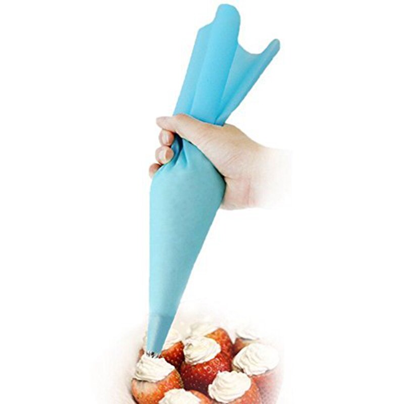 4 Sizes Silicone Pastry Bags Set piping set Baking Cookie Cupcake Decorating Bag-Blue (S+M+L+XL)