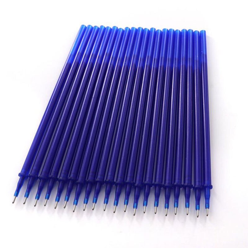 4Pcs/ Set 0.38mm Erasable Rod Gel pen Handle Blue / Black Ink Pen Rod for School Office Writing Supplies Kids Stationery: 20pcs blue Refill