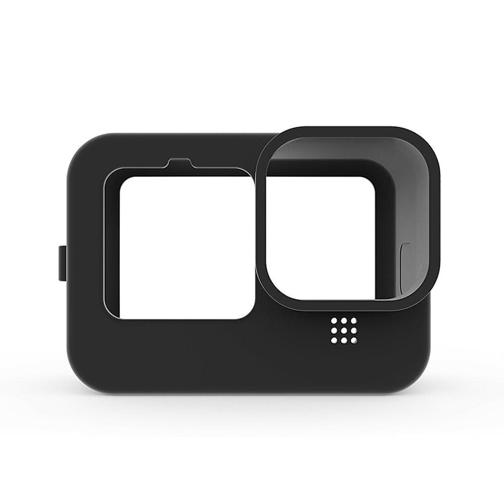 Siliconen hoesje voor gopro hero 9, zwarte beschermhoes, veiligheidshoes met polsbandje