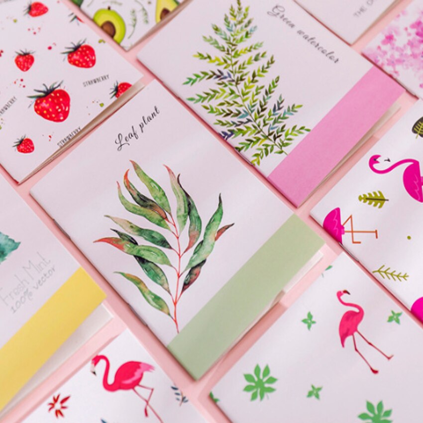 40 livros/lote colorido série de pintura bloco de notas portátil notebook kawaii mini bloco de notas para crianças presente estudante 6 projetos