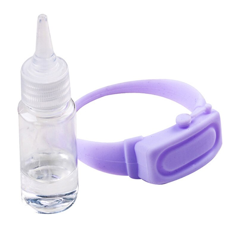 Dispensador de mano líquido para niños y adultos, bombas de Gel para lavar manos, pulsera dispensadora, pulsera de mano, dosificación de silicona, pulsera: Purple