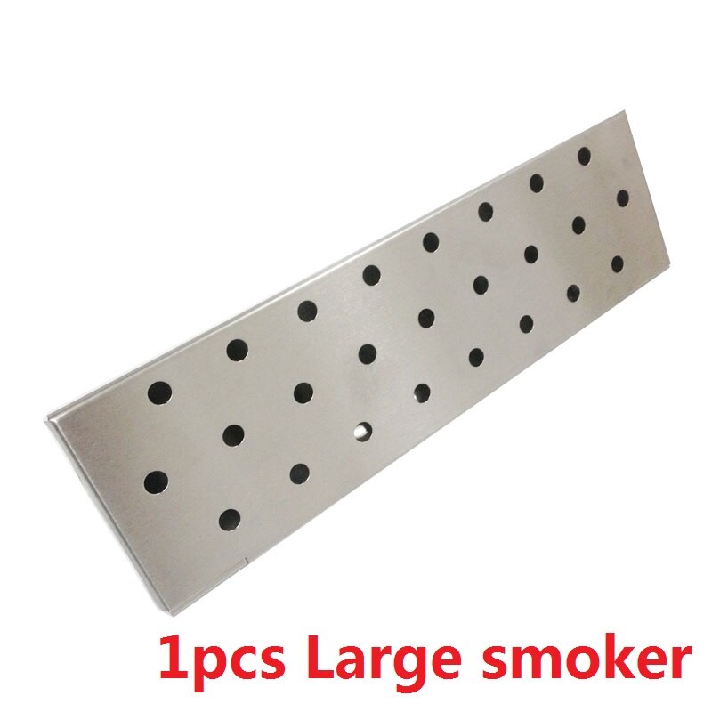 13.75''35cm Large V-Shape Gas Grill BBQ Smoker Box Long Stainless steel Cold Smoker Flavor Wood Chips Grill Tool BBQ Accessories: 1 Pcs Smoker