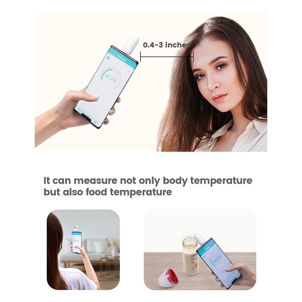 Non-contact Contactless IR Infrared Sensor Forehead Body/ Object Thermometer ONLY Replacement for OTG Function Android System