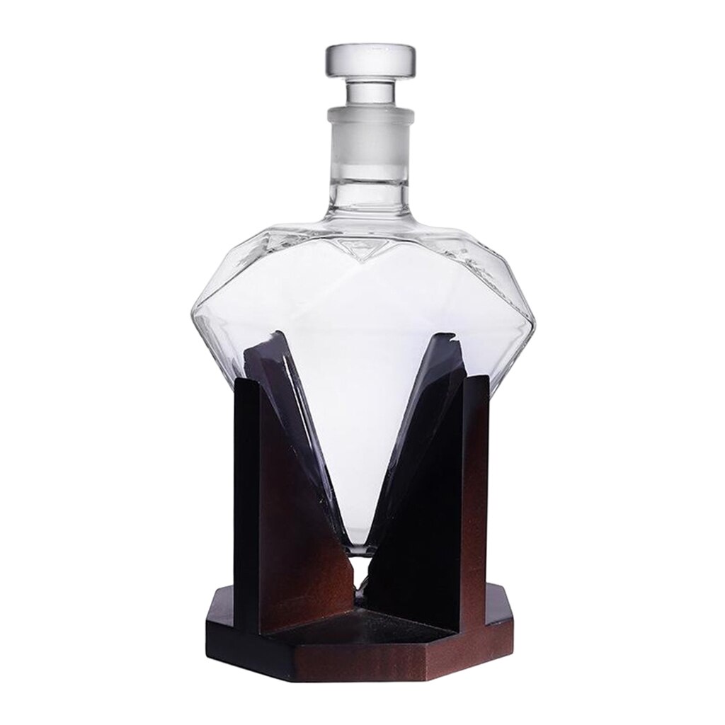 850ml Heart Shape Crystal Diamond Whiskey Decanter Vodka Bourbon Wine Pourer Whisky Dispenser Bar Home Decoration
