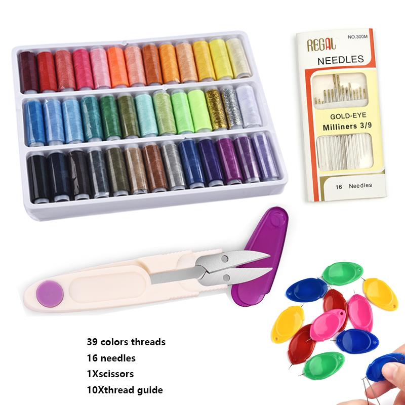 39 Colors Polyester Yarn Sewing Thread Roll Machine Hand Embroidery 150 Meter Each Spool Durable For Home Sewing Kit: Light Grey