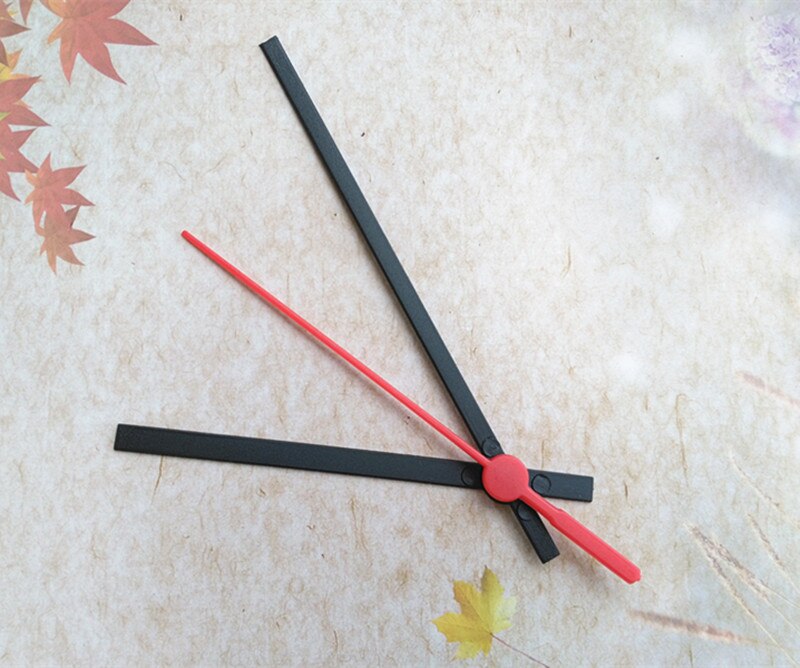 15Sets Plastic Arms Black Hour Minute with Red Second Hand for DIY Wall Clock