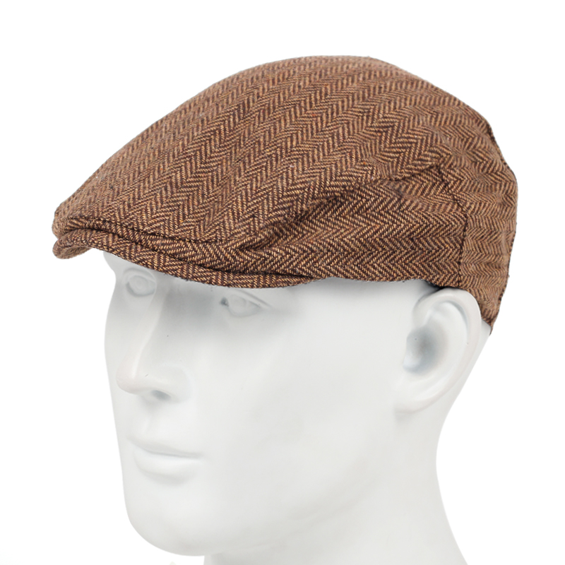 Karaktergitter stil baret hatte udendørs vindtæt kold hat mænds og kvinders universelle kasket bomuld varme kasketter: Khaki