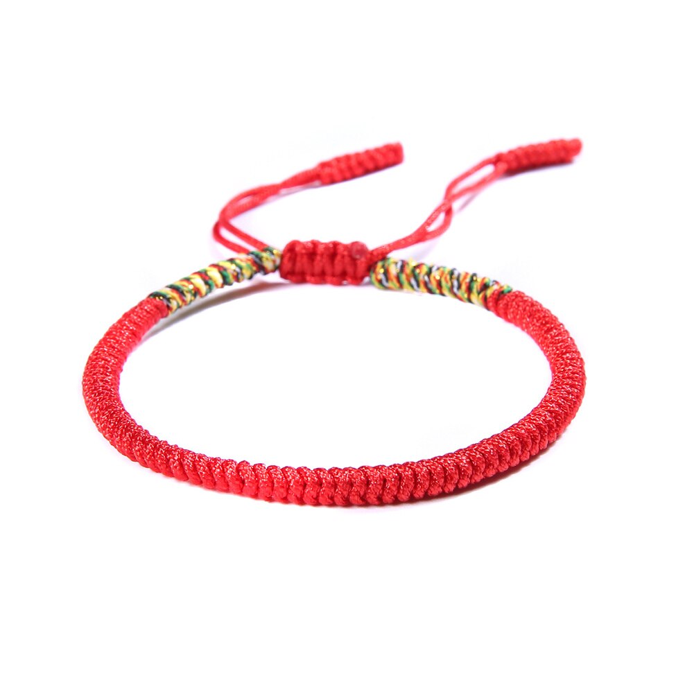 Pulsera budista hecha a mano de la suerte con lazo, el mejor tibetano, joyería para mujer, , 1 unidad, pulsera de hilo rojo de