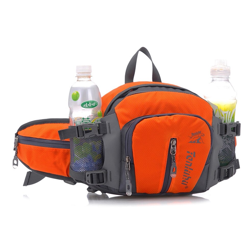 5L Large Running Bag Outdoor Sport Bicycle Cycling Backpack Shoulder Waist Pack Men Women Hiking Camping Bike Riding Bottle Pack: Orange
