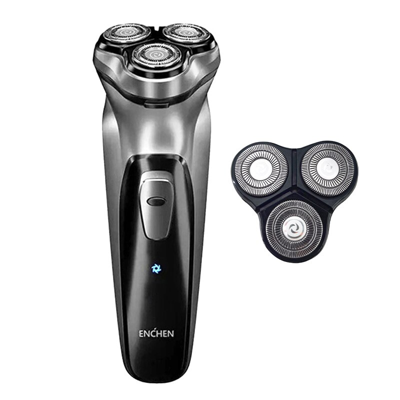 Enchen men barbeador elétrico tipo-c usb recarregável navalha 3 lâminas portátil aparador de barba máquina de corte para costeletas: S add 1blade no box
