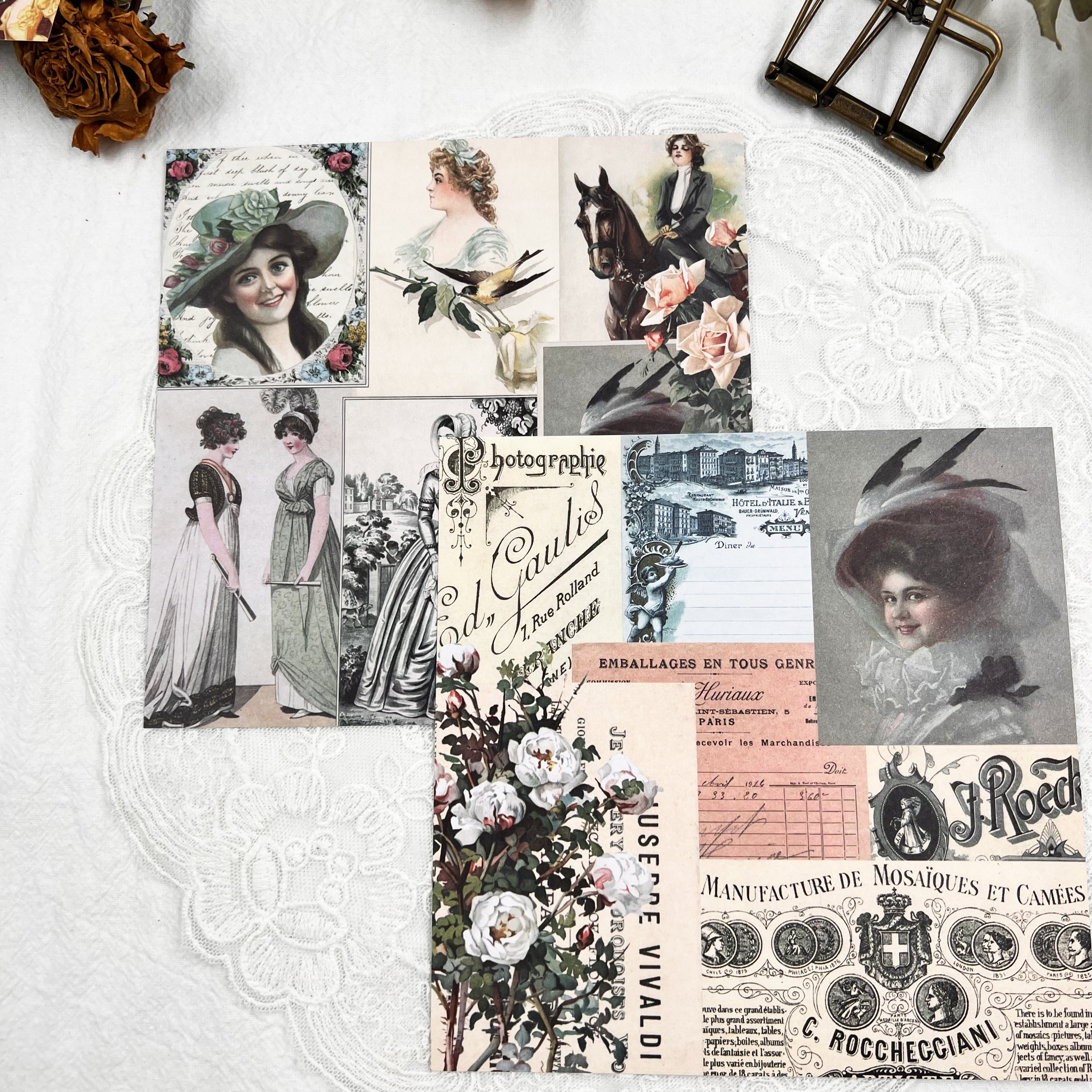 Romantic Rose Girls Material Craft Paper Packs Scrapbooking Happy Planner DIY Card Decoration Photo Albums