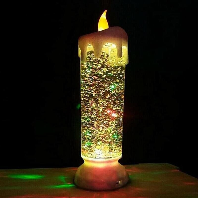 LED Water Candle Color Change Electronic Rechargeable With LED Glitter Color Waterproof Candle Candle B0A4