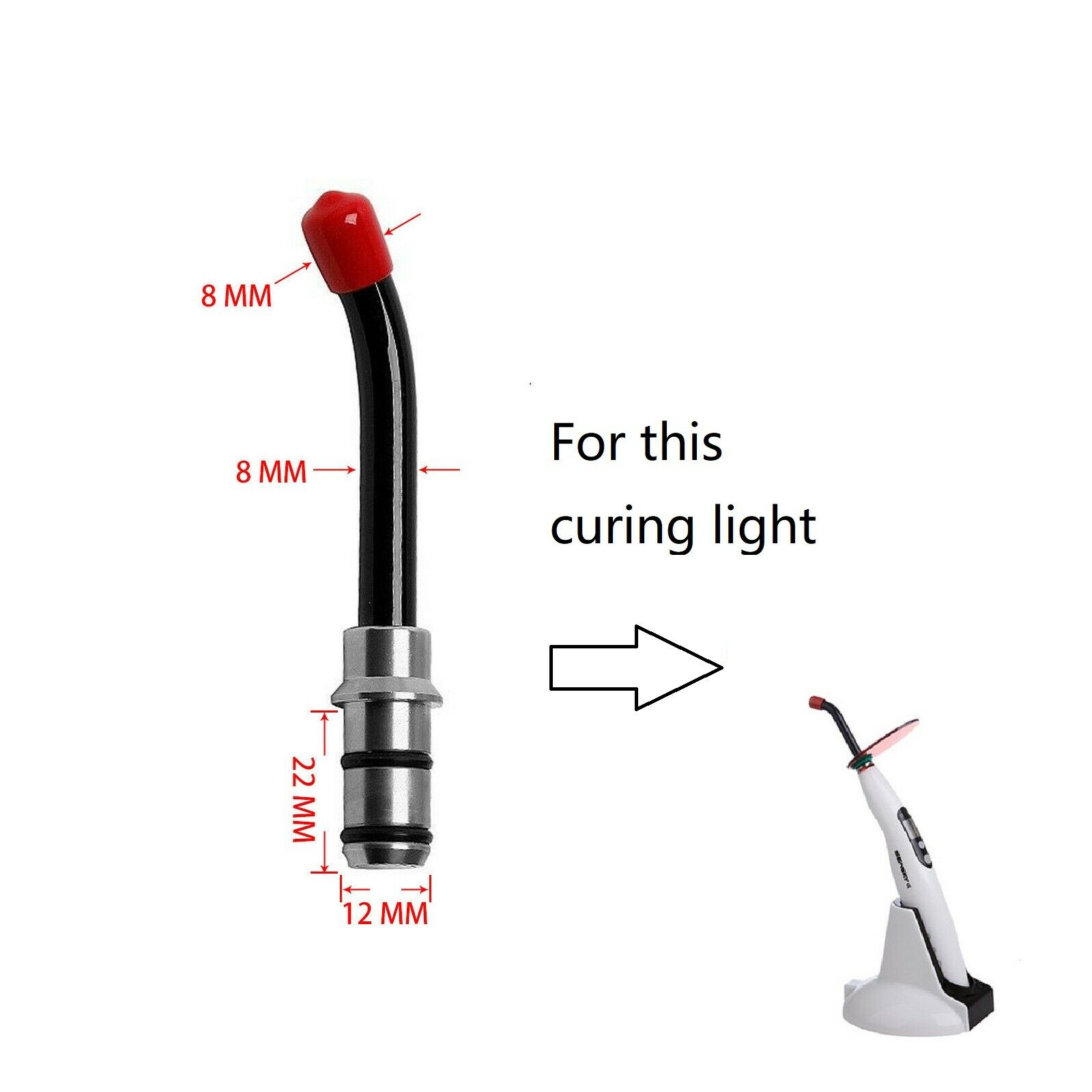 Tandheelkundige Led 5W Curing Light Cure Lamp1400mW/Cm ² Vier Werkingsmodi LED-B Draadloze Draadloze Composiet Hars Specht Stijl: Rod tip