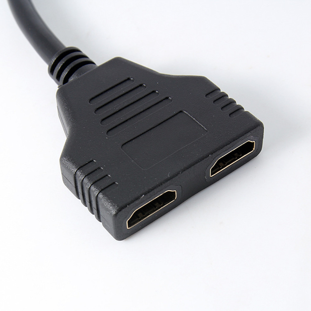 HDMI 2 Dual Port Y Splitter 1080P HDMI v1.4 Male to Double Female Adapter Cable 1 In 2 Out HDMI Converter Connect Cable Cord