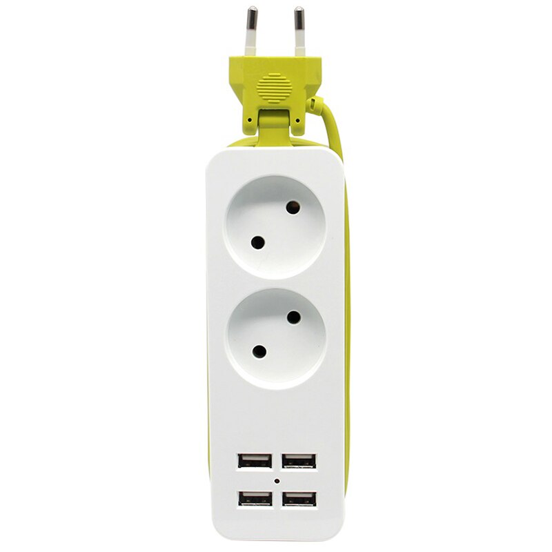 Travel Power Strip Portable Extension Socket Outlet with 4 USB Wall Charger Smart Desktop Socket EU Plug: Default Title