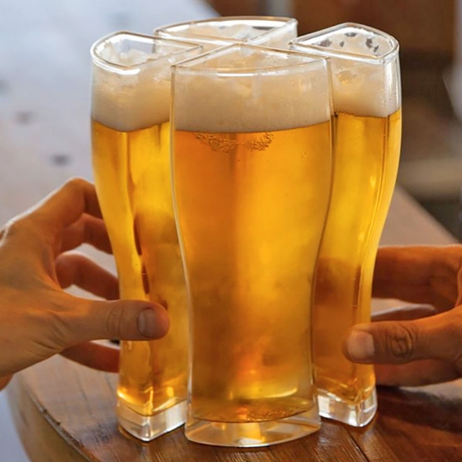 Creatieve Vier-In-een Bier Glas Cocktail Wijnglas Mok Dubbele Afneembare 4 Deel Grote Wall Beer club Bar Party Dikke Cup