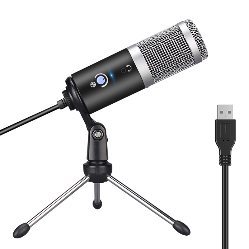 Usb Computer Microfoon Gebruikt Opnemen Muziekinstrumenten K Lied Live Uitzending Stem Groep Chat Statief Microfoon