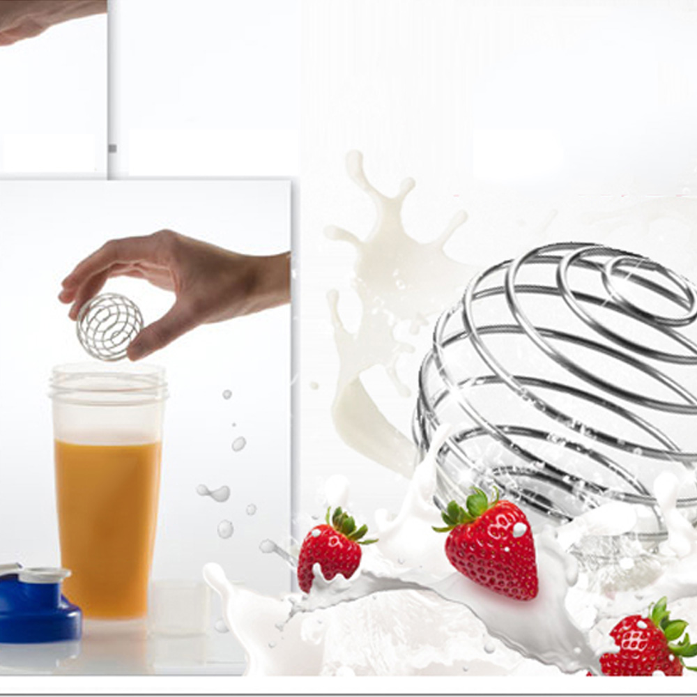 4 pièces en acier inoxydable protéine secouer Shaker fil boule mélangeur jus mélange fouet printemps balles mélange boule outil de cuisine de