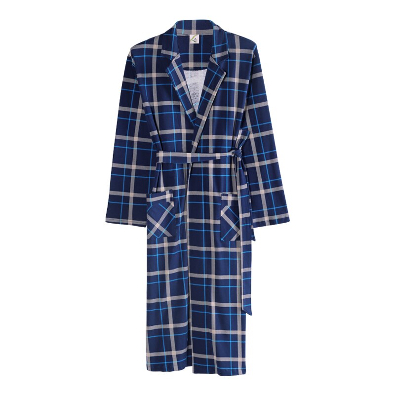Verlengen Lange Grote Werven Kimono Robe Katoenen Badjassen Mannen Nachtkleding Mannen Nightgowns Homewear Pijama Lange Mouwen Robe Peignoir Homme