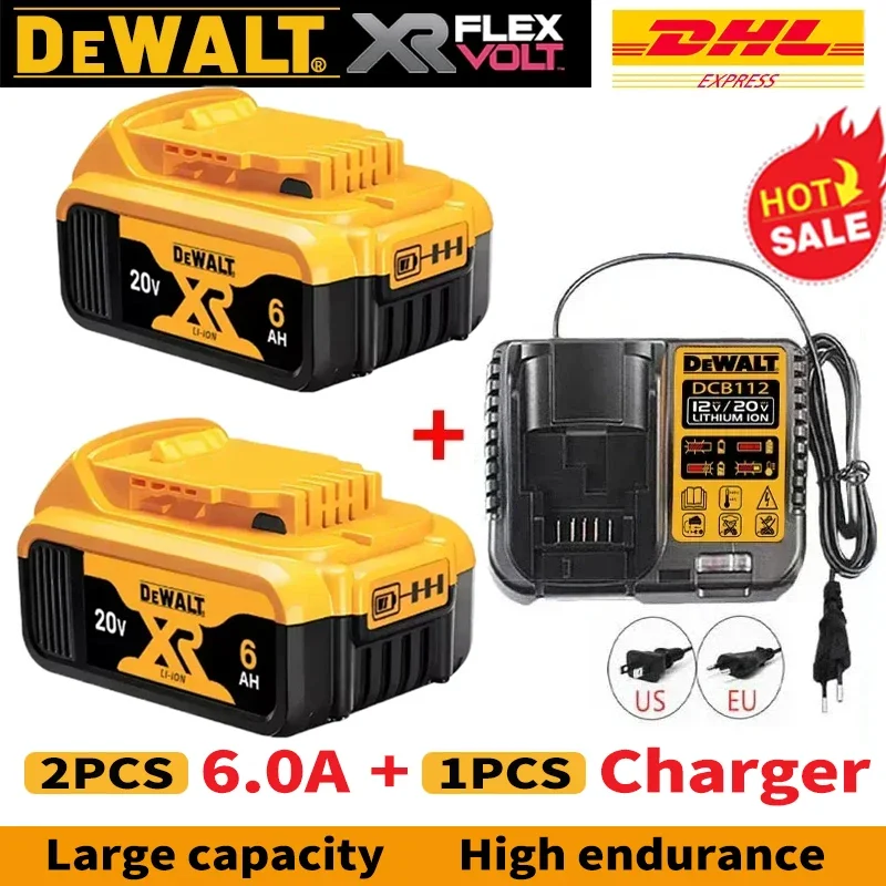 Originalt dewalt batteri 20v, 2.0v-9.0ah,  genopladeligt lithium-ion-batteri, dcb 115,  dcb 118,  dewalt værktøjsbatteri + oplader