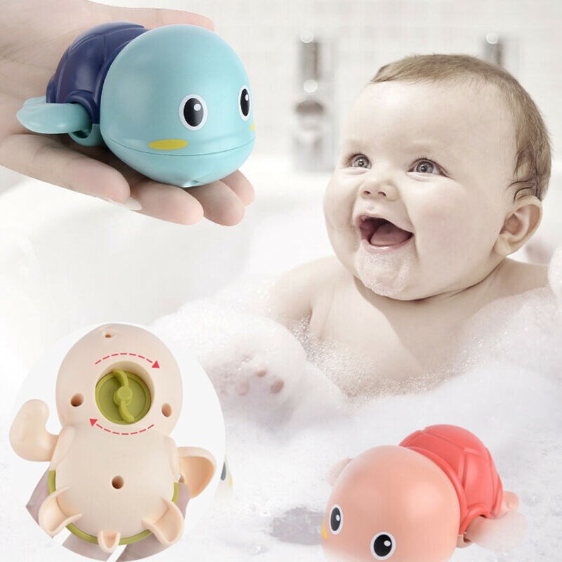 1Pc Leuke Cartoon Animal Tortoise Classic Baby Water Speelgoed Baby Zwemmen Schildpad Wond-Up Keten Clockwork Kinderen Strand bad Speelgoed