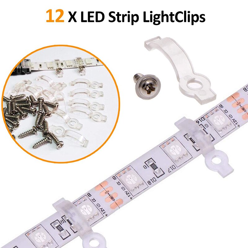 LED Light Connector Kit, 10Mm RGB LED Connector Includes 10X L Shape Connectors,2M LED Strip Light Extension Cable
