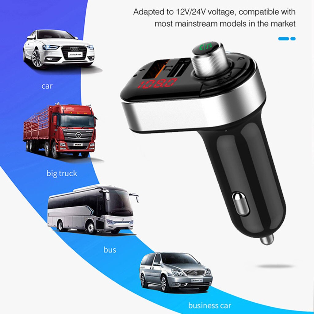Dual USB Charger Bluetooth Handsfree Car Kit Charger MP3 Player Wireless Car Wireless Blueteeth FM Transmitter Car Hands-free