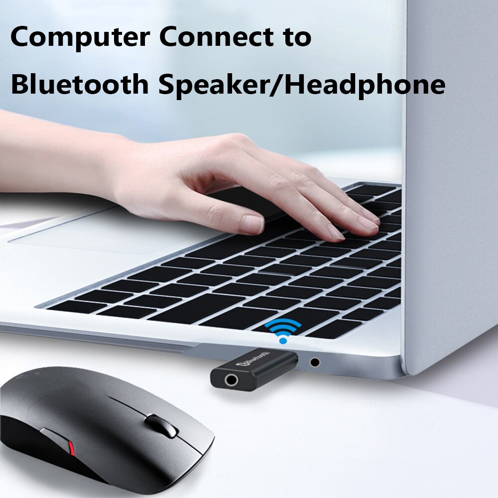 2-in-1 Bluetooth 5.0 Adapter Stereo AUX 3.5mm Jack Audio USB Transmitter Receiver Wireless Dongle For PC TV Car Speaker
