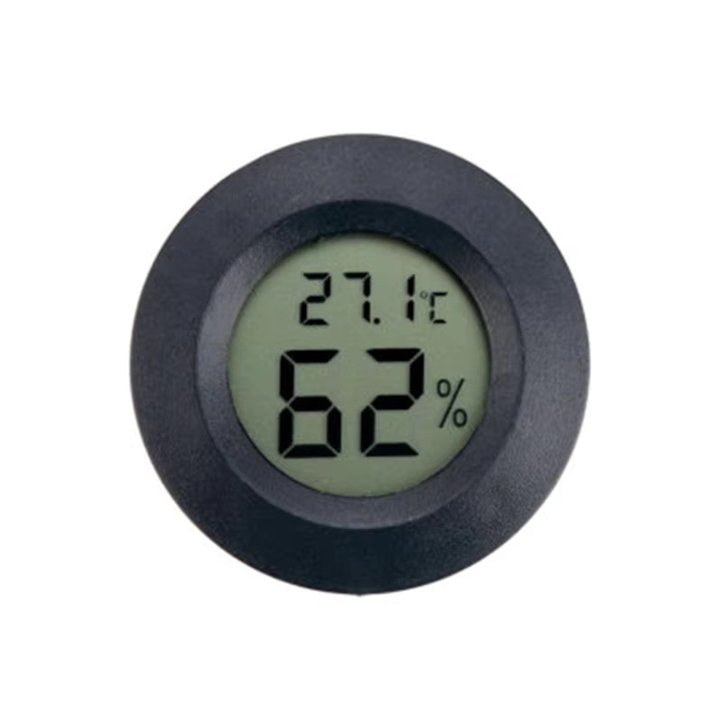 1~10pcs Mini Hygrometer Thermometer Fahrenheit or Celsius Meter Digital LCD Monitor Indoor Room Round Humidity Temperature Gauge: Gold