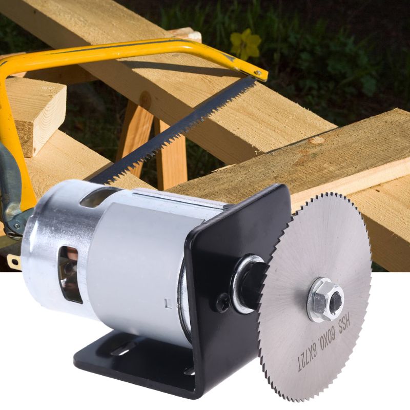 775 Motor Table Saw Kit DC 12V Gear Motor with Mounting Bracket and Saw Blade for Woodworking