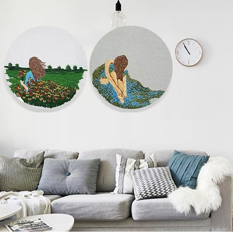 Bordado de plantas, paquete de Material de flores, Kit de costura bordado 3D, manualidades DIY, artículos para costura, pinturas, decoración bordada