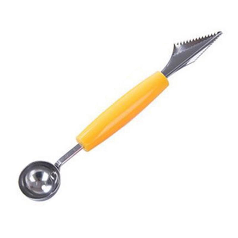 1PC Fruit Carving Knife Watermelon Baller Ice Cream Dig Ball Scoop Spoon Baller Diy Assorted Cold Dishes Tool Kitchen Accessorie: 1 PC Yellow