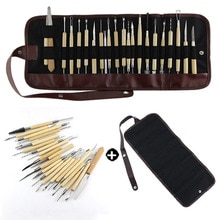 22/30 Uds. Herramientas para escultura de arcilla de cerámica herramientas de polímero para esculpir cerámica modelado de cerámica tallada Kit de cera de alisado con bolsa