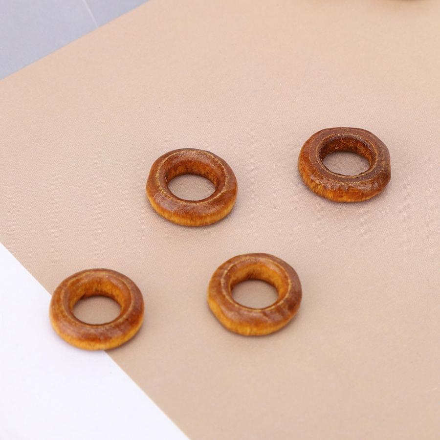 500Pcs DIY Wooden Ring 1.25cm Wood Ring Kit Wooden DIY Craft Material Jewelry Accessories Coffee Color