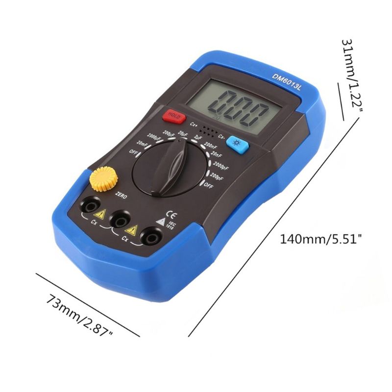 Digital Capacitance Capacitor Tester pF uF Circuit Gauge Tester Capacitance Meter with LCD Display