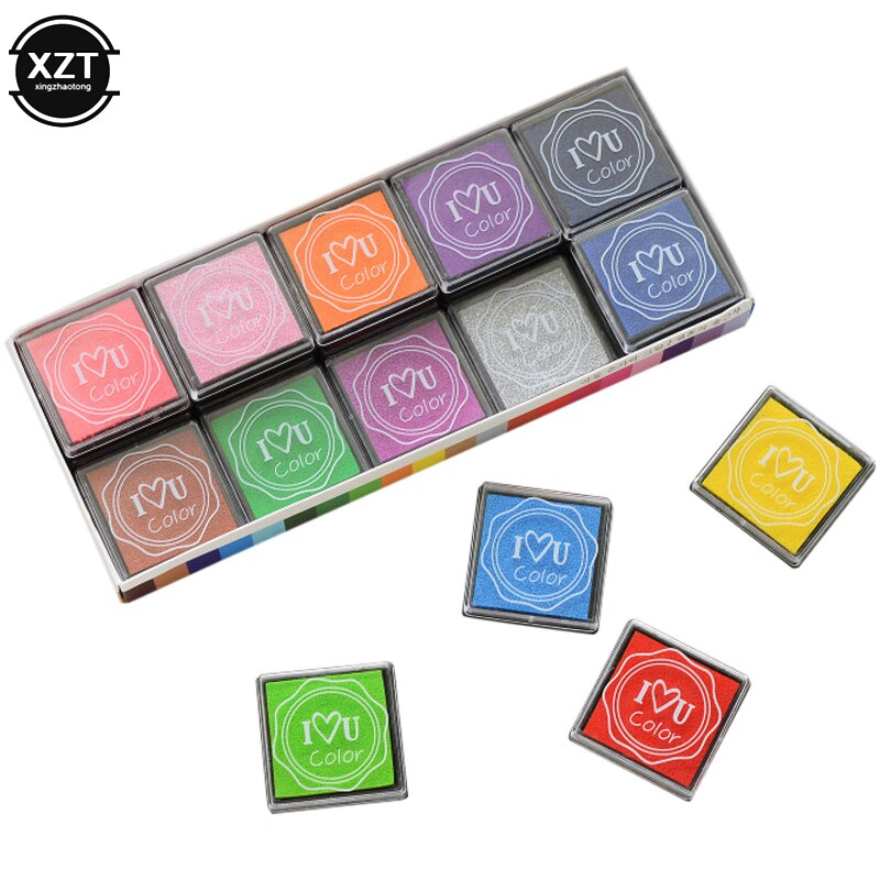20 pcs/lot Cute Cartoon DIY ink Pad Plastic Stamp Fingerpaint Finger Paint Inkpad for Scrapbooking Decoaration 20 Colors