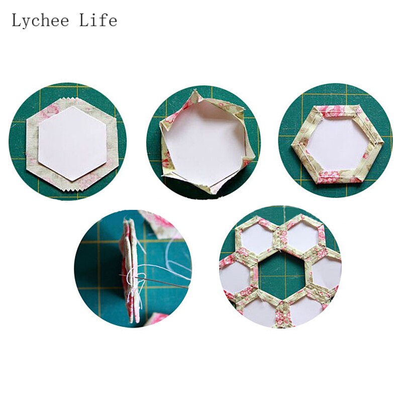 Lychee Life Stretched Hexagon Templates Paper Stencils Quilting Patchwork Sewing Craft DIY Home Decor