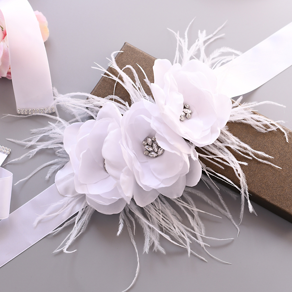 TRiXY S438 charmant Blumen Hochzeit Gürtel Strass Gürtel Perlen Bund Braut Gürtel Braut Schärpe Kummerbund Hochzeit Kleid Gürtel