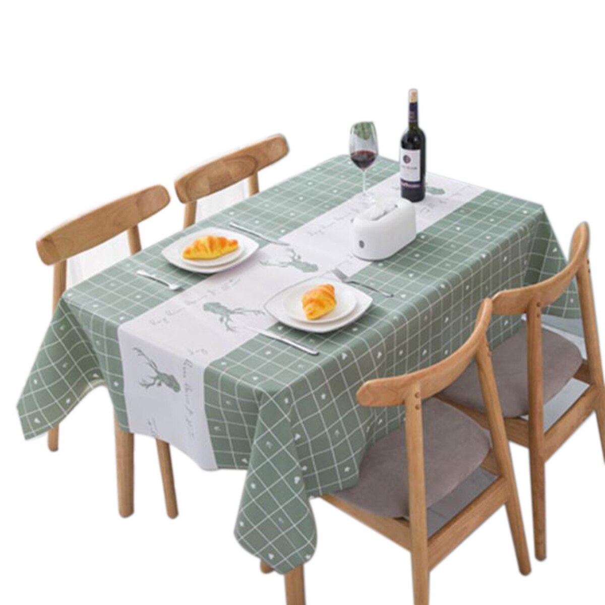 Moderne Minimalistische Huishoudelijke Tafelkleed Waterdicht Anti-Brandwonden En Olie-Proof Rechthoekige Geen Wassen Tafel Mat: 3 / 137x152