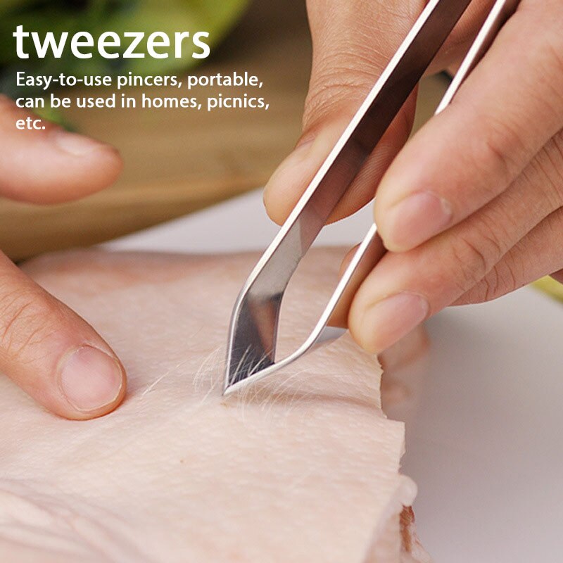 1 PC Stainless Steel Fish Bone Tweezers Pincer Clip Puller Remover Tongs Fish Bone Plucking Clamp Kitchen Gadgets Tools